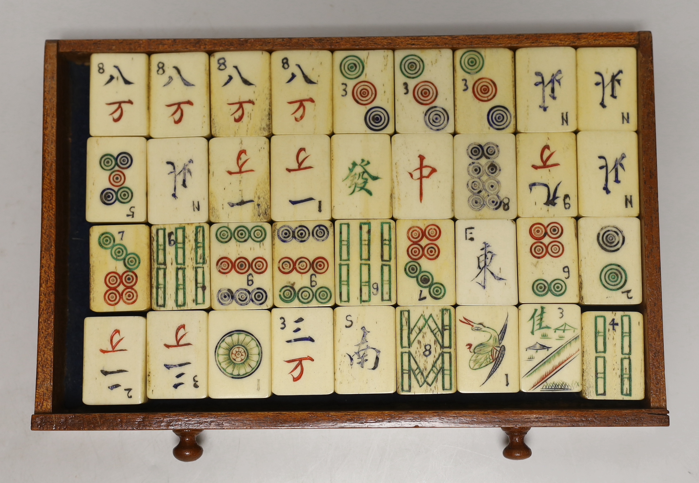 A Mah-Jong set, case 24cm wide x 16cm high